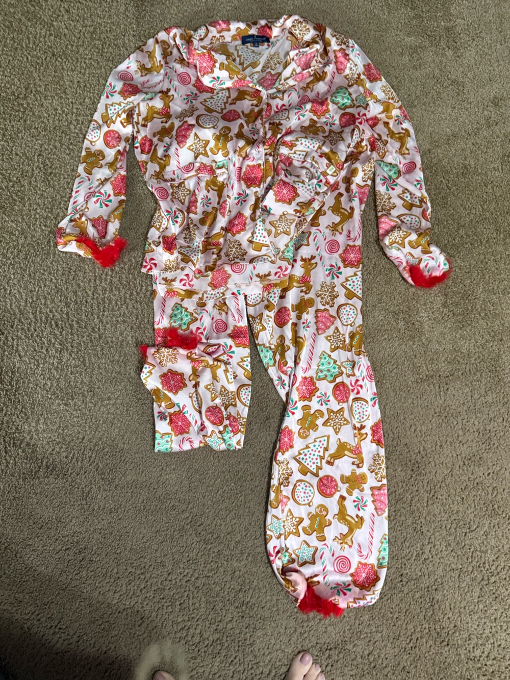 Simply Southern women’s Gingerbread Holiday Pajama Set - Pink, Red, Mint